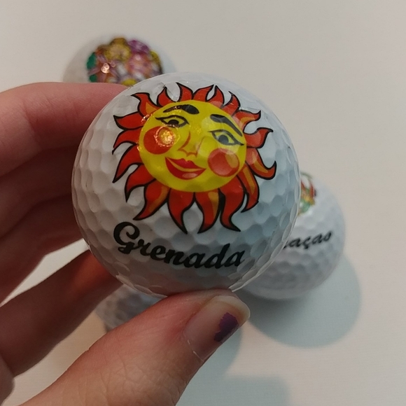 Set of 5 Collectors Golf Balls Island Patterns - Picture 4 of 7